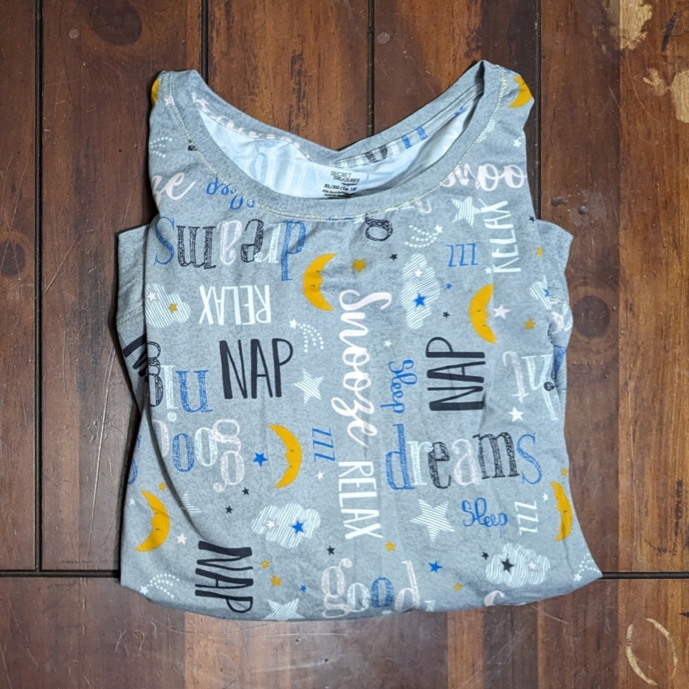 Secret Treasures Long Sleeve Pajama Set Gray X-Large